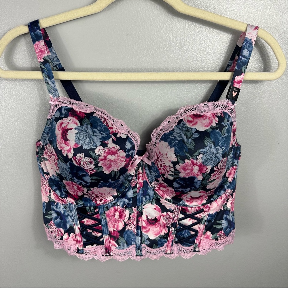 Victoria’s Secret New Floral Dream Angels Lined Demi Corset Bra 36DD